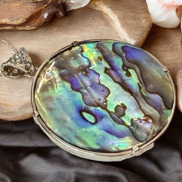 BBJ 925 Sterling Abalone/Turquoise/Topaz Necklace (24”) - Picture 7 of 10